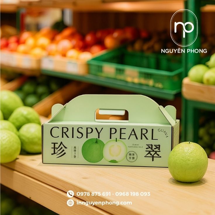 Thùng carton đựng ổi chuẩn quy cách in 